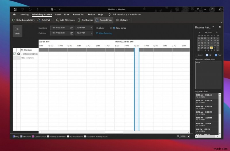 วิธีจัดการการประชุมใน Outlook