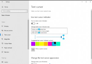 วิธีกำหนดเคอร์เซอร์ป้อนข้อความใน Windows 10
