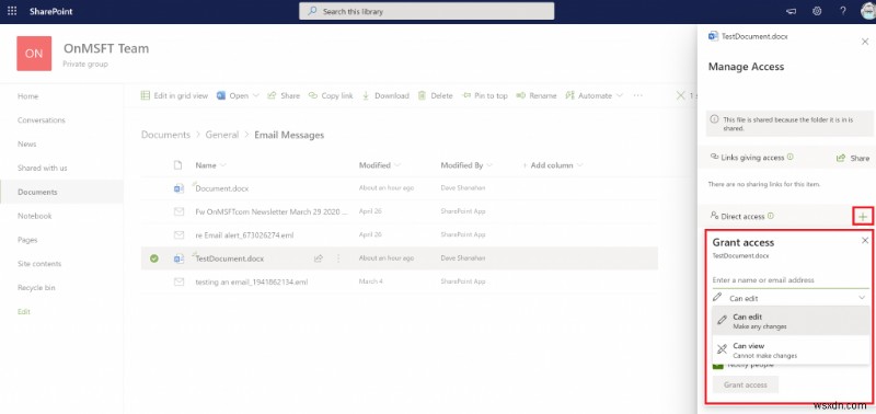 วิธีจัดการการเข้าถึงไฟล์ด้วย SharePoint ใน Microsoft Teams