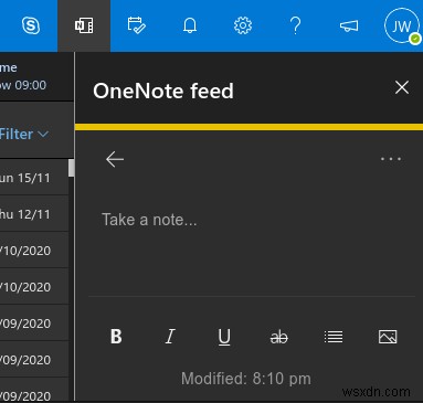 วิธีดูบันทึกย่อและงานภายใน Outlook บนเว็บ