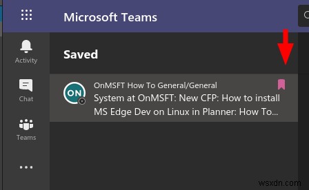 วิธีการบุ๊กมาร์กข้อความใน Microsoft Teams