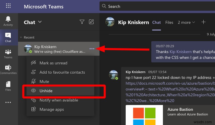 วิธีซ่อนและเลิกซ่อนการแชทใน Microsoft Teams