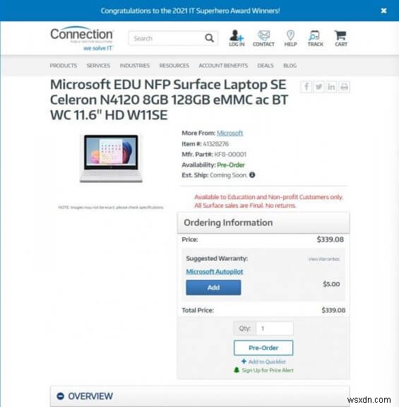 วิธีการซื้อ Surface Laptop SE สำหรับตัวคุณเองหรือนักเรียน