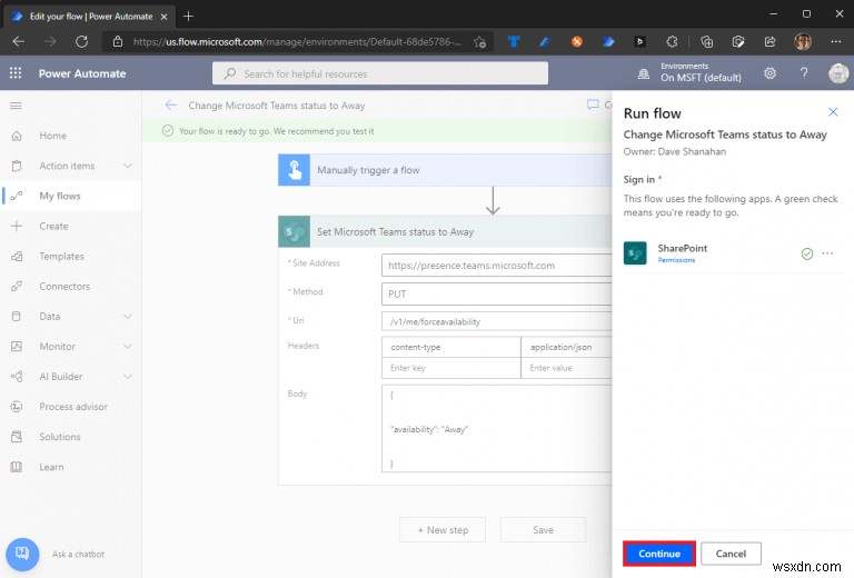 วิธีอัปเดตสถานะ Microsoft Teams โดยใช้ Power Automate