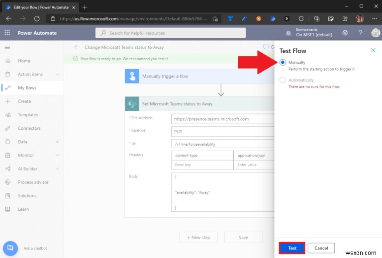 วิธีอัปเดตสถานะ Microsoft Teams โดยใช้ Power Automate