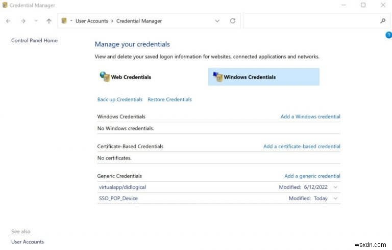 วิธีใช้ Credential Manager บน Windows 