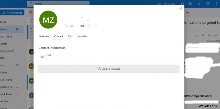 วิธีการเพิ่มผู้ติดต่อใน Outlook