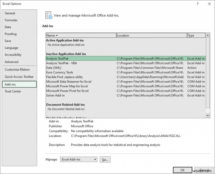 วิธีการติดตั้งโปรแกรมเสริมใน Microsoft Excel