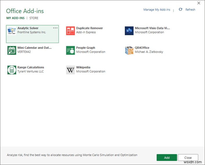 วิธีการติดตั้งโปรแกรมเสริมใน Microsoft Excel