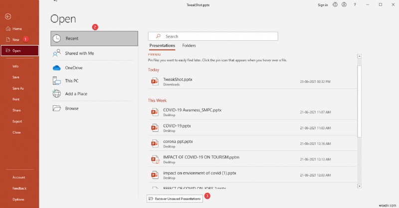 วิธีกู้คืน PowerPoint ที่ยังไม่ได้บันทึกใน Windows 10