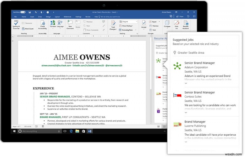 ทำให้ประวัติย่อมีประสิทธิภาพมากขึ้นด้วย MS Word Resume Assistant