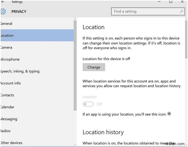 แก้ไข:การแจ้งเตือน  ตำแหน่งของคุณเพิ่งเข้าถึง  ใน Windows 10