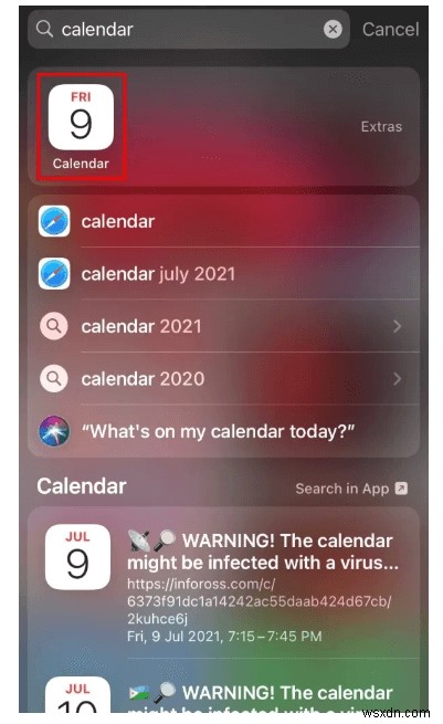 วิธีการลบไวรัสในปฏิทินของ iPhone