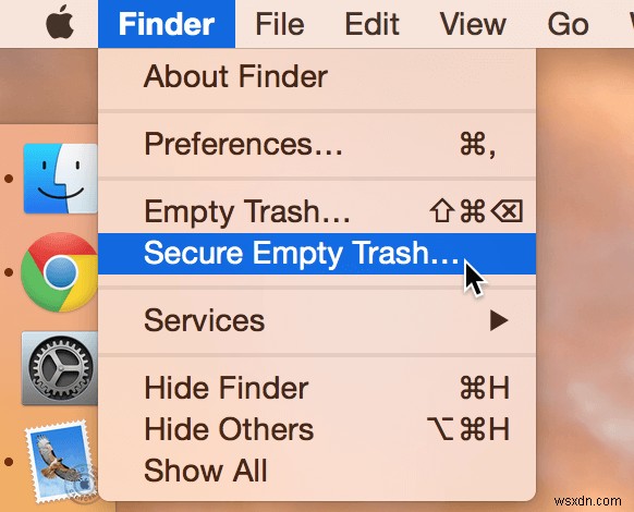 เป็นไปได้ไหมที่จะรักษาความปลอดภัยถังขยะที่ว่างเปล่าใน Mac