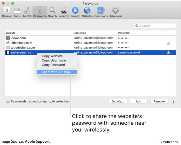 วิธีแชร์รหัสผ่านโดยใช้ AirDrop บน iPhone, iPad และ Mac