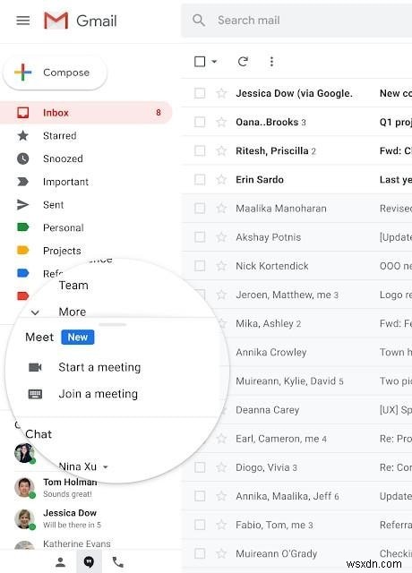 Google Meet ได้รับการผสานรวมกับ Gmail สำหรับแฮงเอาท์วิดีโอ