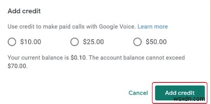 วิธีการเพิ่มเครดิตในบัญชี Google Voice