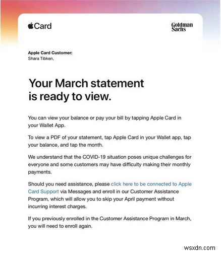 โควิด-19:Apple อนุญาตให้ผู้ถือบัตรเลื่อนการชำระเงินรายเดือนในเดือนเมษายนนี้