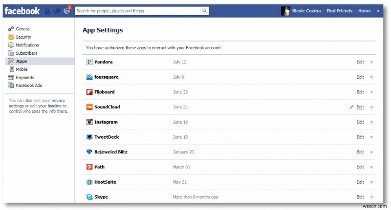 วิธีปลดบัญชี Facebook จากแอพ 