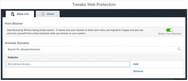 Tweaks Web Protection:Keep Infectious Websites At Bay