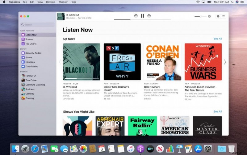 วิธีใช้แอป Podcasts บน macOS Catalina