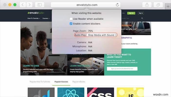 บล็อกวิดีโอที่เล่นอัตโนมัติใน Safari บน macOS High Sierra