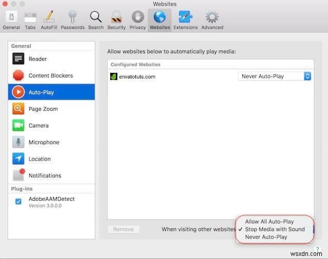 บล็อกวิดีโอที่เล่นอัตโนมัติใน Safari บน macOS High Sierra