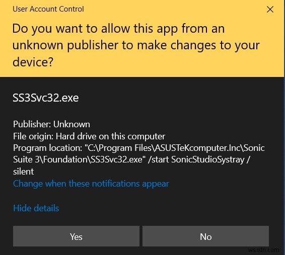 วิธีแก้ไข SS3svc32.exe เมื่อเริ่มต้นระบบใน Windows 10 