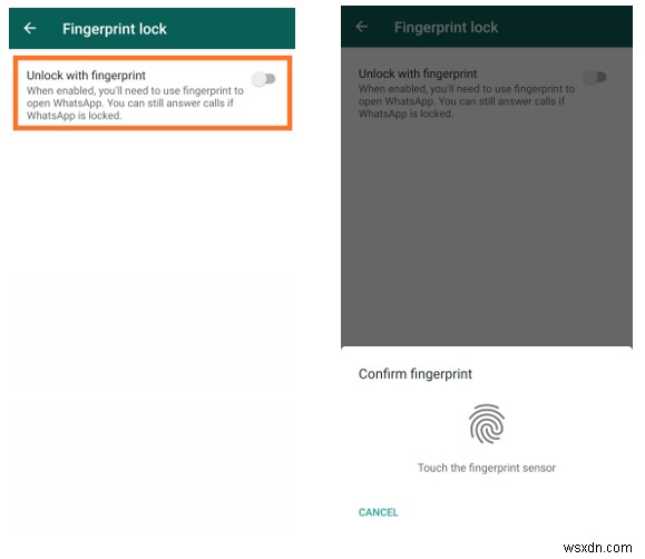 อัปเดตการล็อกลายนิ้วมือของ WhatsApp บน Android