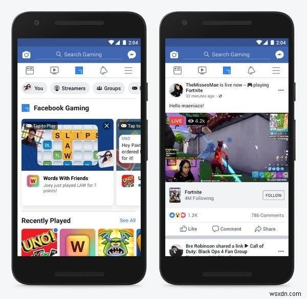 Facebook เพื่อเปิดแอปเกม