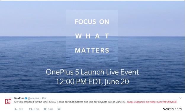 OnePlus 5 จะเปิดตัวในวันที่ 20 มิถุนายน