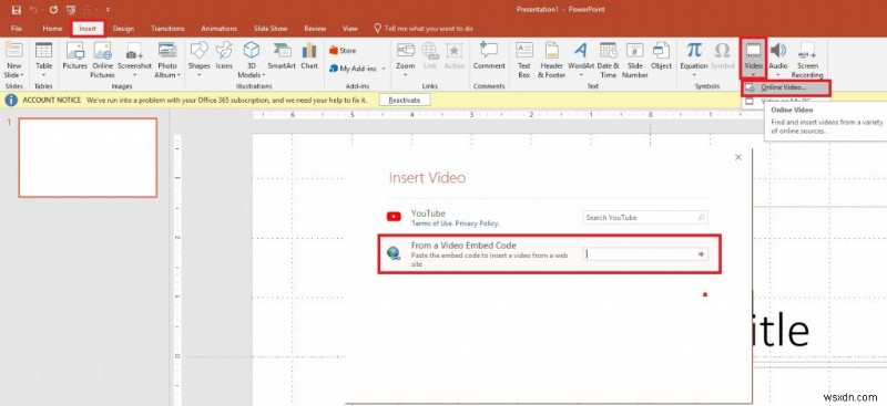 วิธีการฝังวิดีโอ YouTube ใน PowerPoint 2010