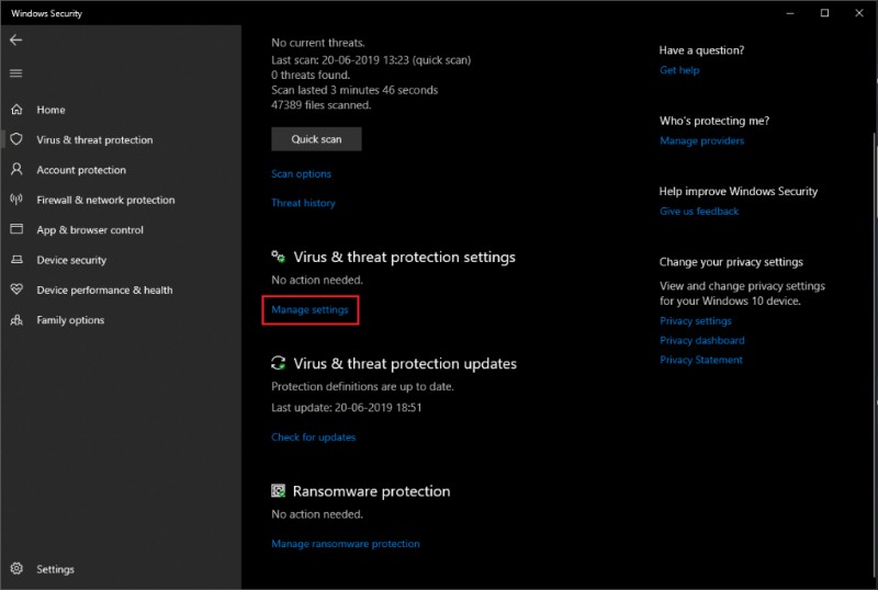 วิธีปิดการใช้งาน Windows Defender ใน Windows 10