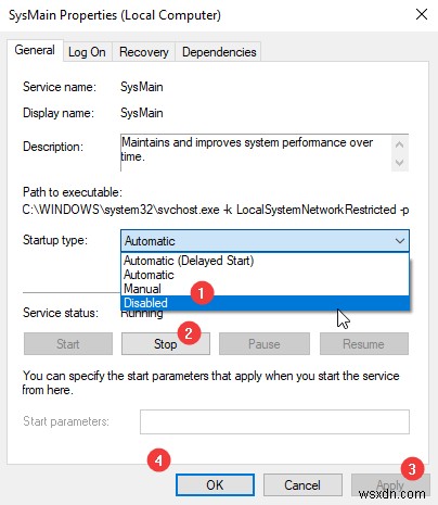 แก้ไข – การใช้งานดิสก์สูงของโฮสต์บริการ SysMain ใน Windows 10