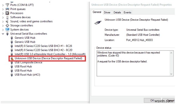 {แก้ไขแล้ว}:ข้อผิดพลาด USB Device_Descriptor_Failure ใน Windows 10
