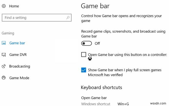 วิธีปิด Game Bar ใน Windows 10