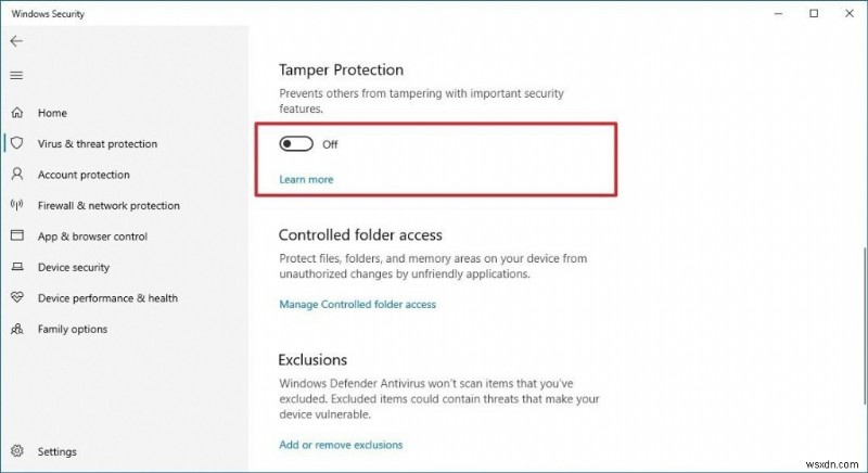 ฟีเจอร์ Security Tamper Protection ใน Windows 10 คืออะไร