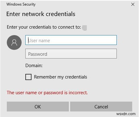 วิธีแก้ไขข้อผิดพลาด Enter Network Credentials ใน Windows 11/10