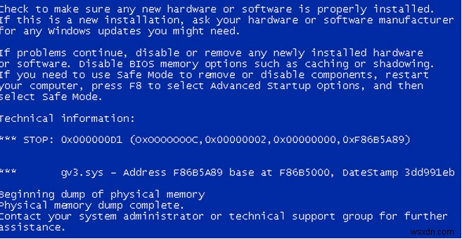 วิธีแก้ไข Data_Bus_Error บน Windows 10