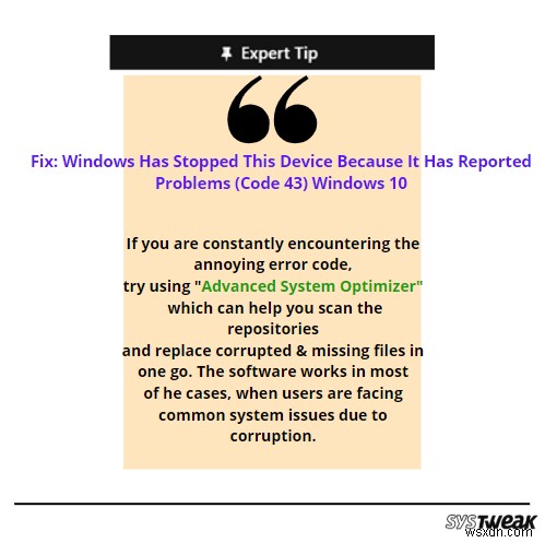 วิธีแก้ปัญหา  Windows หยุดอุปกรณ์นี้เนื่องจากมีการรายงานปัญหา  รหัส 43