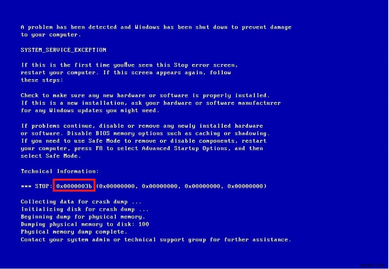 วิธีแก้ไขรหัสหยุดข้อยกเว้น BSOD 0x0000003b บน Windows 10