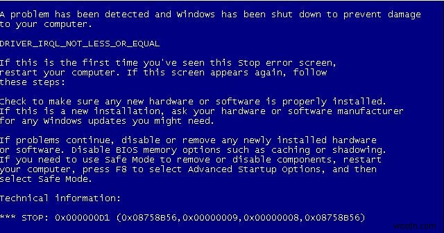 วิธีแก้ไขข้อผิดพลาด driver_irql_not_less_or_equal ใน Windows 10