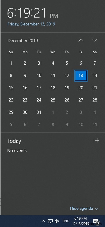 วิธีใช้แอปปฏิทินจากแถบงานบน Windows 10