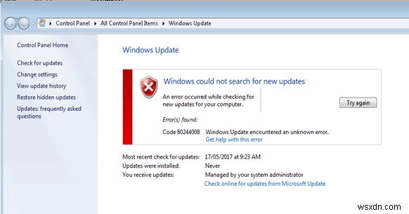 วิธีแก้ไขรหัสข้อผิดพลาดการอัปเดต Windows 10:80072ee2