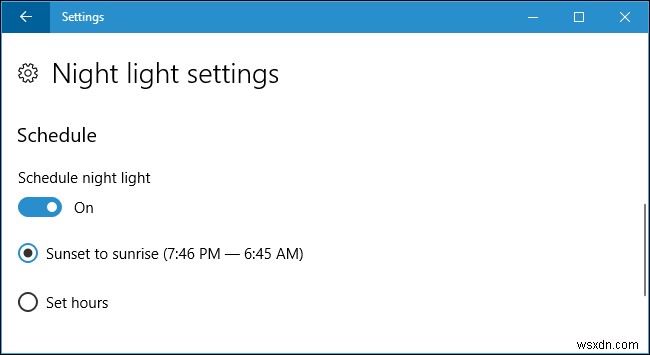 พักสายตาด้วยไฟกลางคืนใน Windows 10