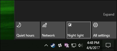 พักสายตาด้วยไฟกลางคืนใน Windows 10