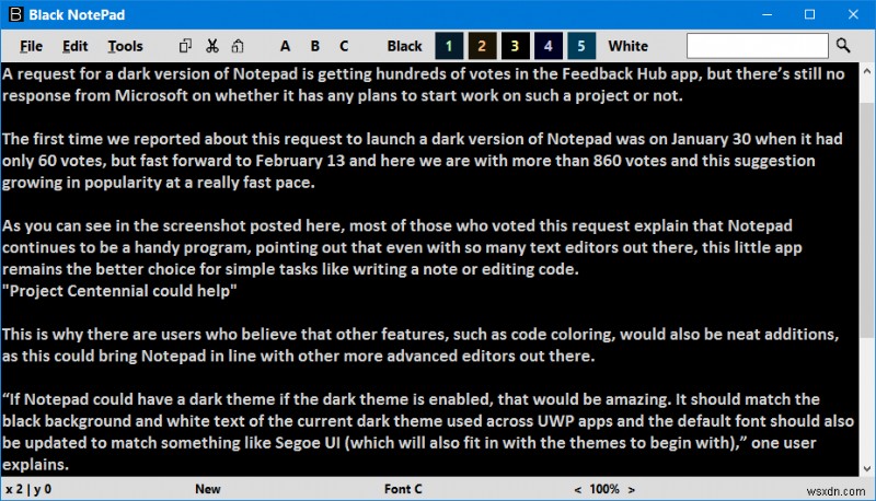 วิธีรับทางเลือก Notepad สีดำสำหรับ Windows 10