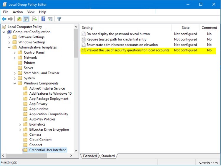 วิธีปิดใช้งานคำถามกู้คืนรหัสผ่านใน Windows 10
