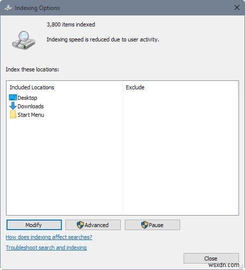 ลดความยุ่งเหยิงของ Windows Search ใน Windows 10