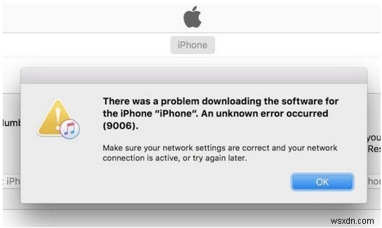 วิธีแก้ไข iTunes Error 9006 หรือ iPhone Error 9006